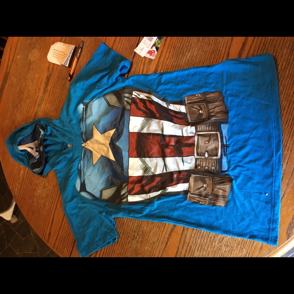 Marvel Captain America Hooded kids T-shirt size L